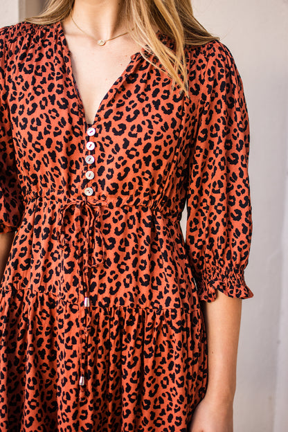 Leopard Tiered Short Dress