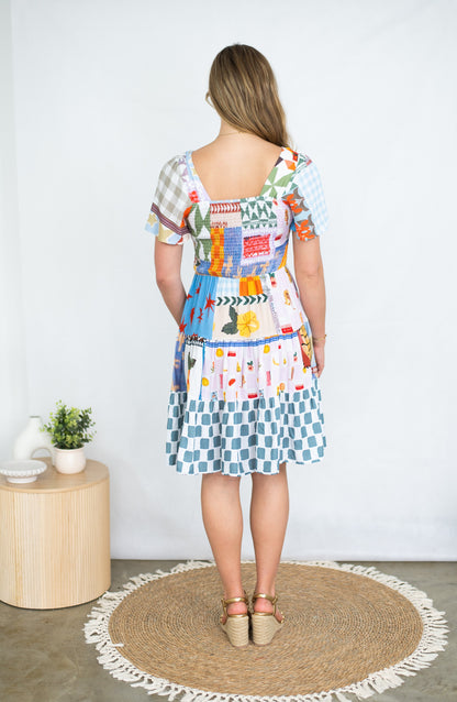 Quirky Patchwork Tiered Dress