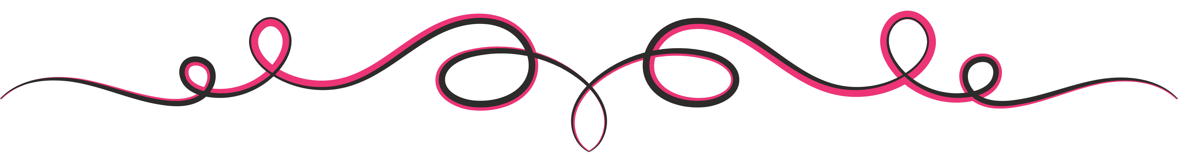 Hot pink and black (brand colours for Boo Boo's) banner of decorative swirls