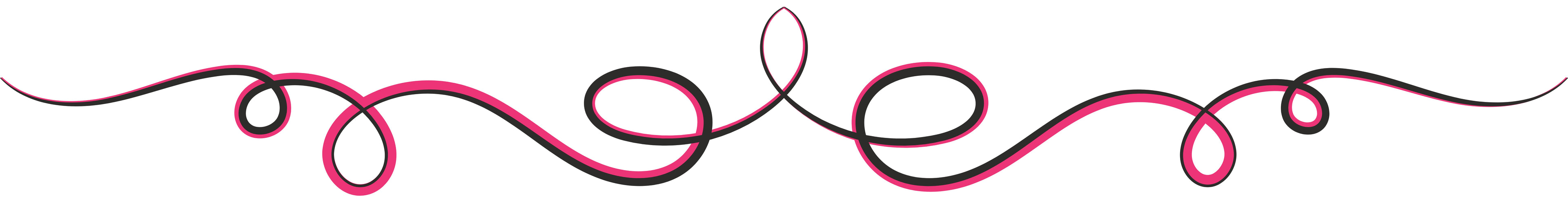 Hot pink and black (brand colours for Boo Boo's) banner of decorative swirls