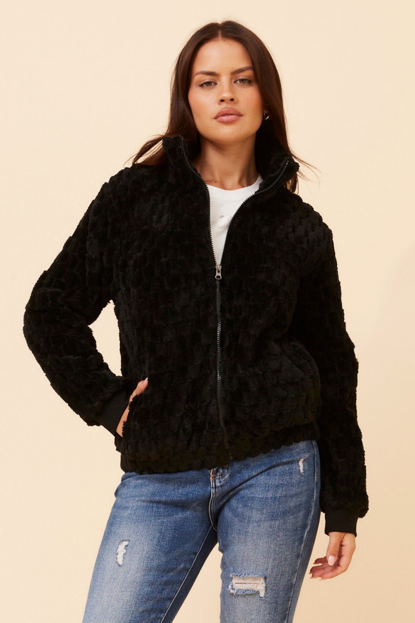 Plush Faux Fur Jacket