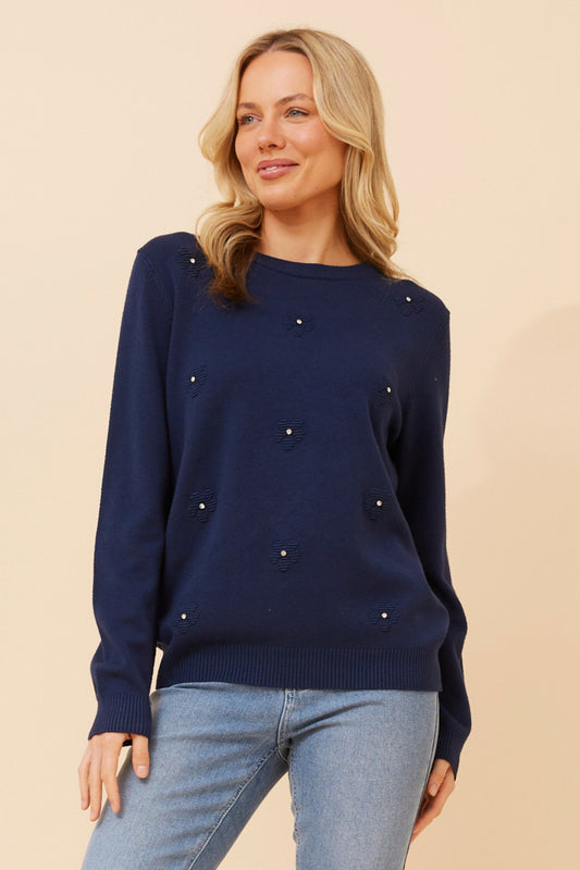Floral Diamante Knit Jumper