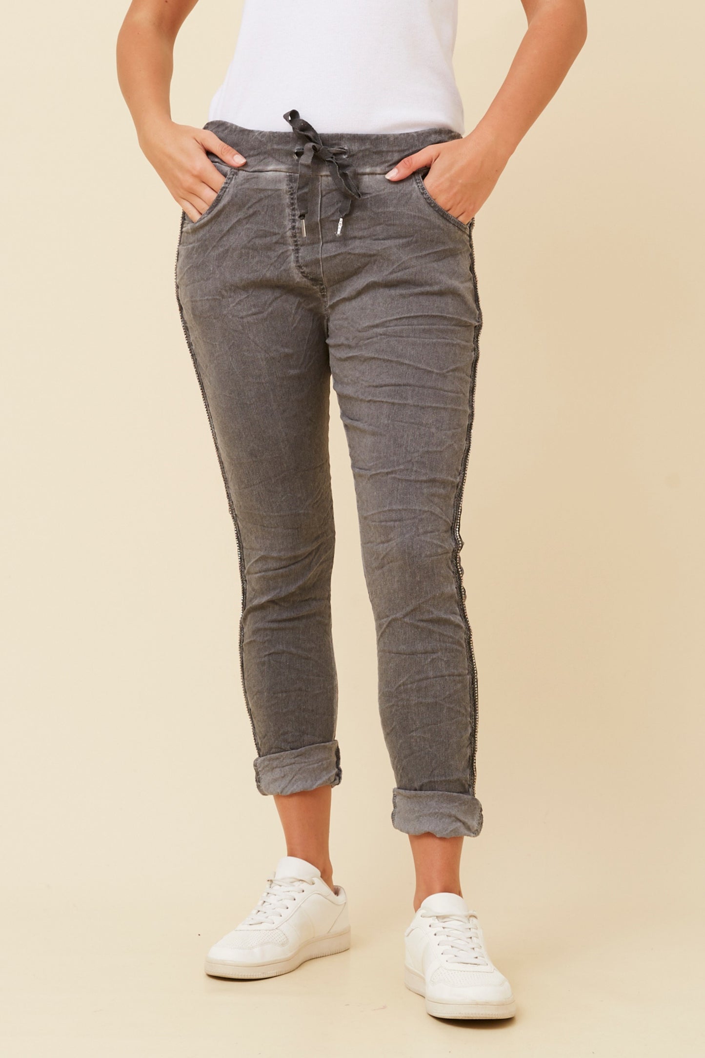 Diamante Crinkle Italian Pants