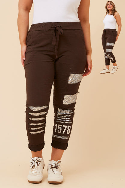 Philosophical Sequin Italian Cotton Pants