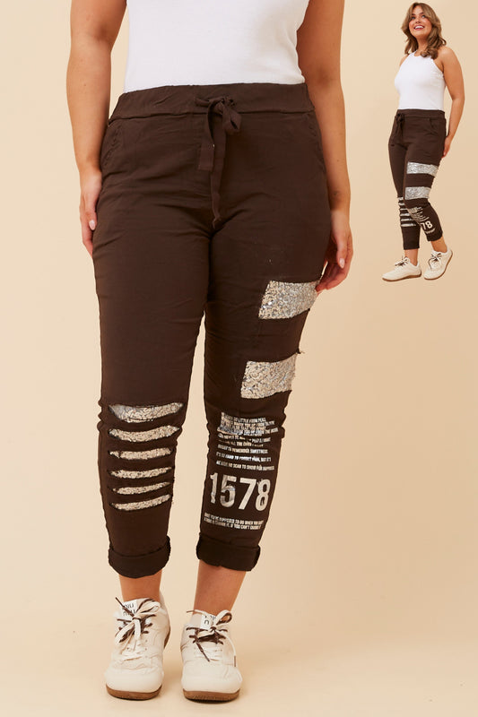 Philosophical Sequin Italian Cotton Pants