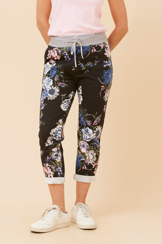 Midnight Bloom Italian 7/8 Pants