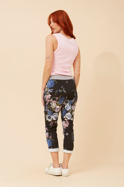 Midnight Bloom Italian 7/8 Pants