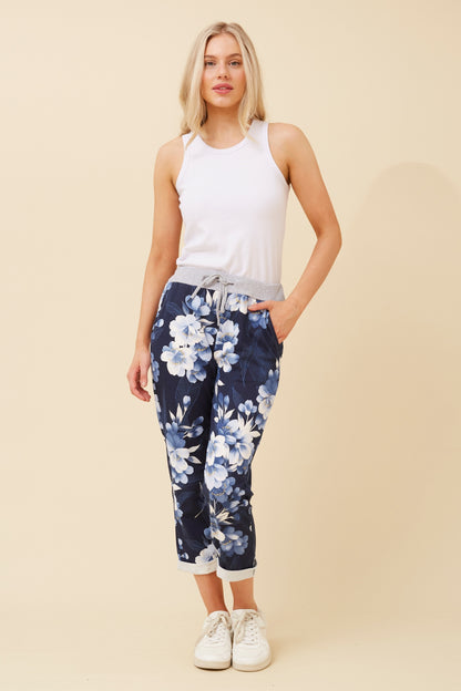 Midnight Bloom Italian 7/8 Pants