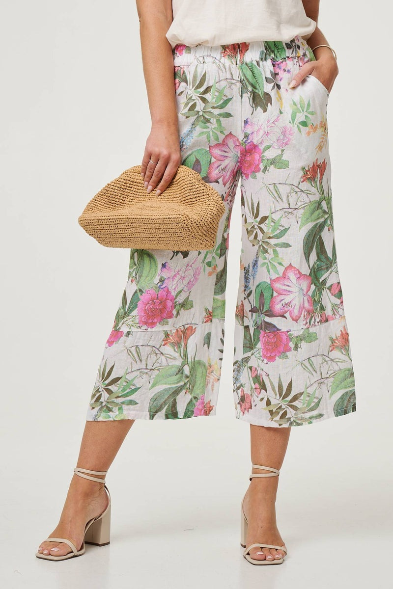 Floral Italian Linen Pants