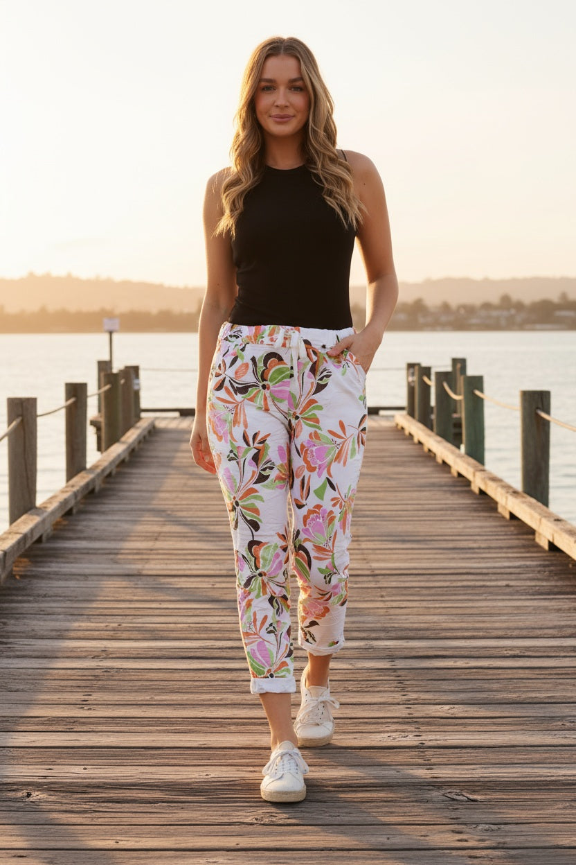 Floral Drift Italian 7/8 Pants
