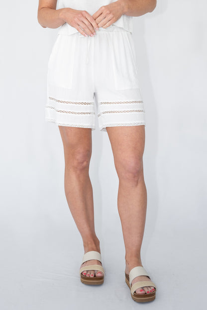 Lace Crepe Shorts