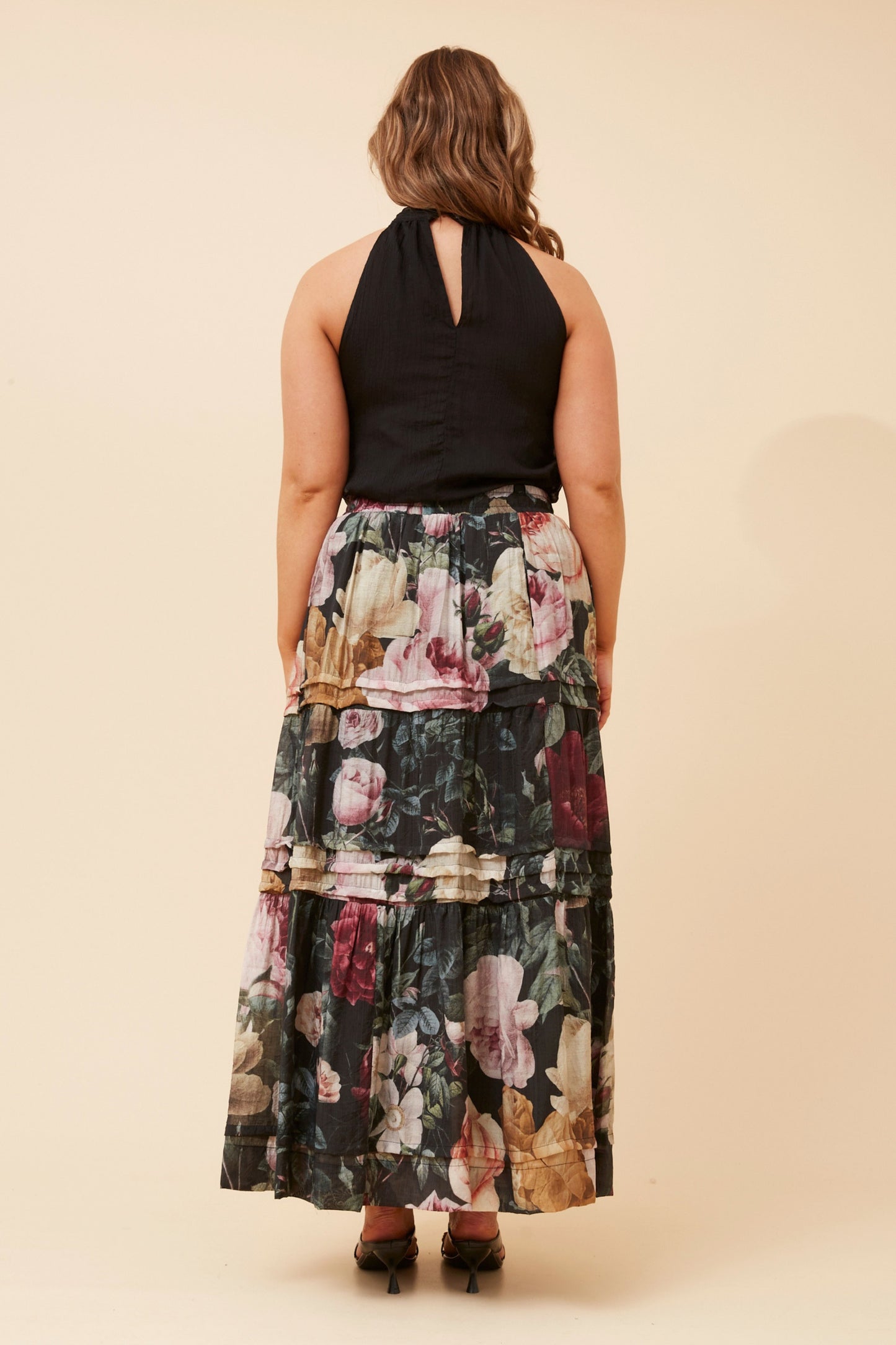 Floral Tiered Maxi Skirt
