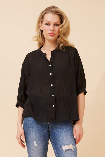 Classic Button Back Oversized Shirt