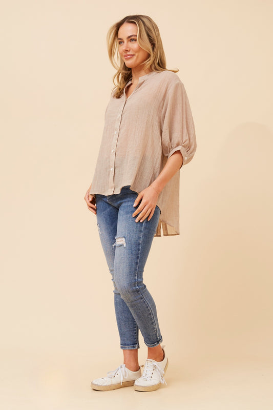 Classic Button Back Oversized Shirt