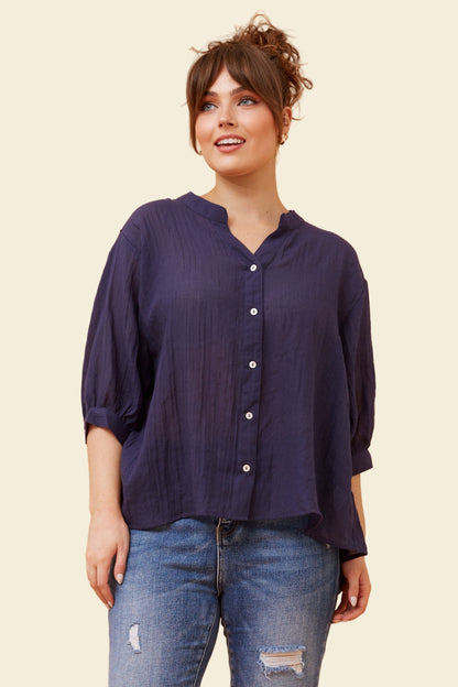 Classic Button Back Oversized Shirt