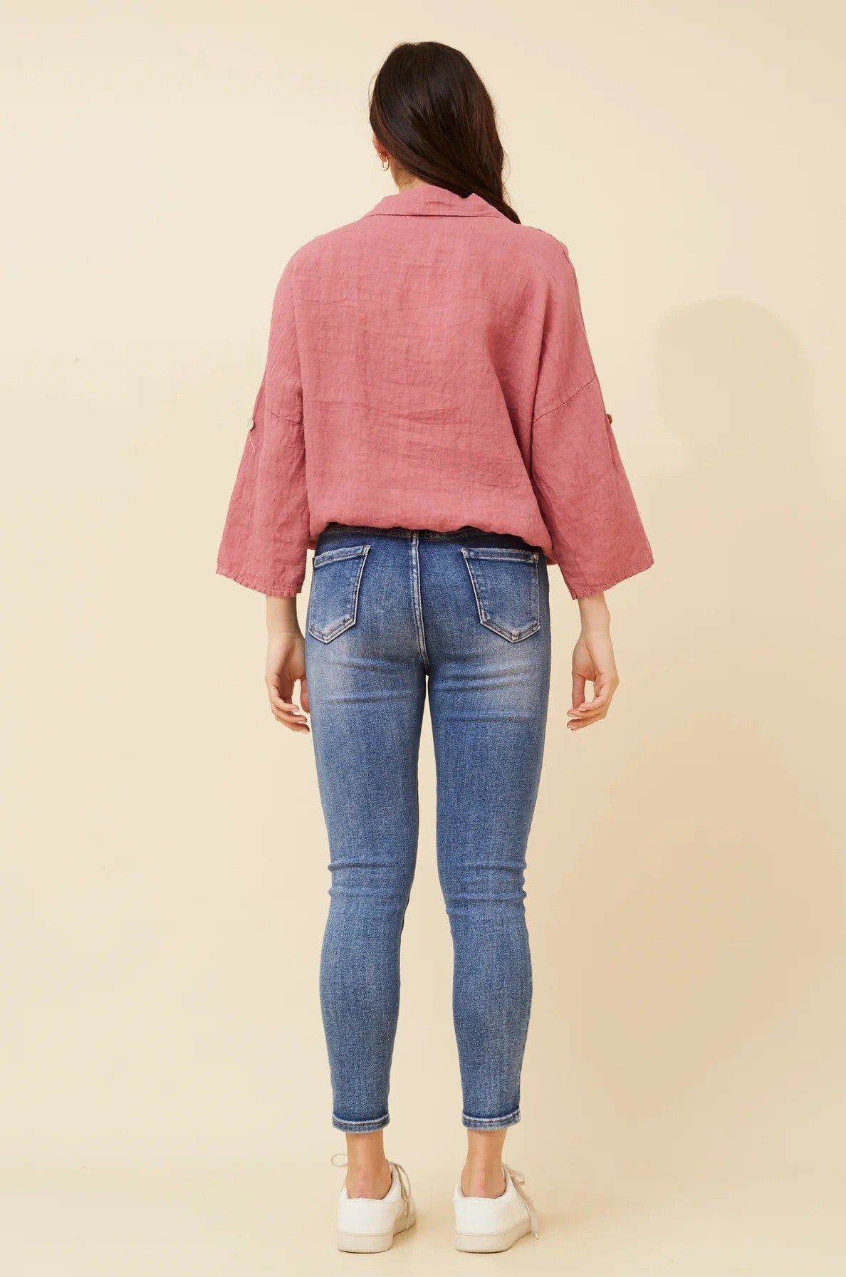 Sequin Pockets Italian Linen Shirt - NEW!