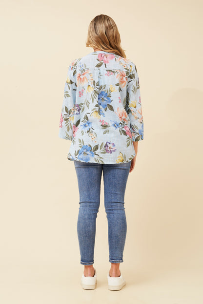 Floral Sequins Italian Cotton Shirt