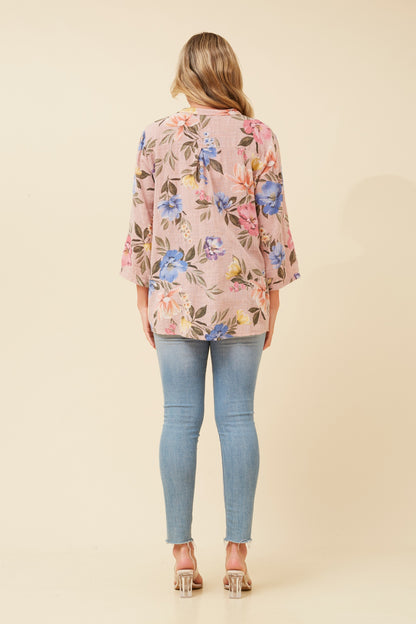 Floral Sequins Italian Cotton Shirt