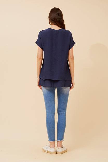 3 Button Layered Top