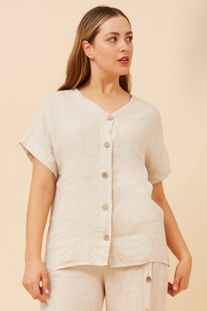 Button Down Italian Cotton Blouse - NEW!