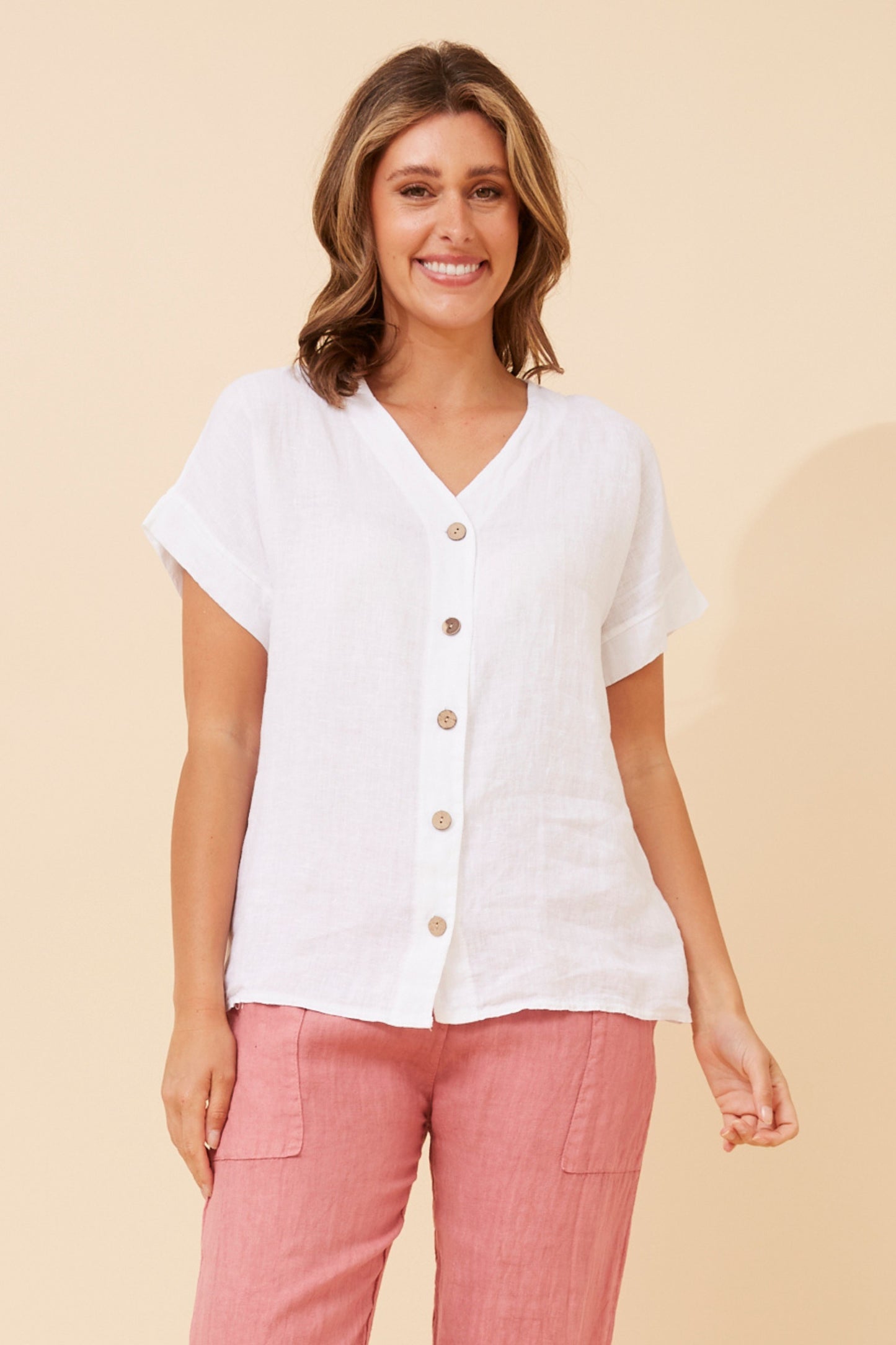 Button Down Italian Cotton Blouse - NEW!