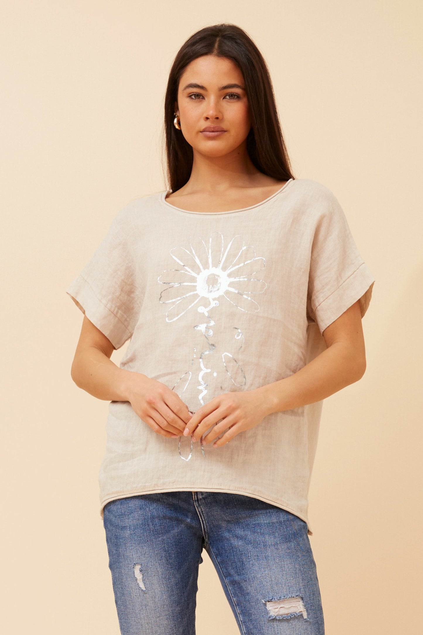 Foil Spring Italian Linen T-Shirt