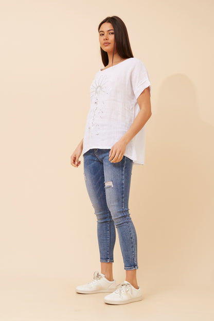Foil Spring Italian Linen T-Shirt