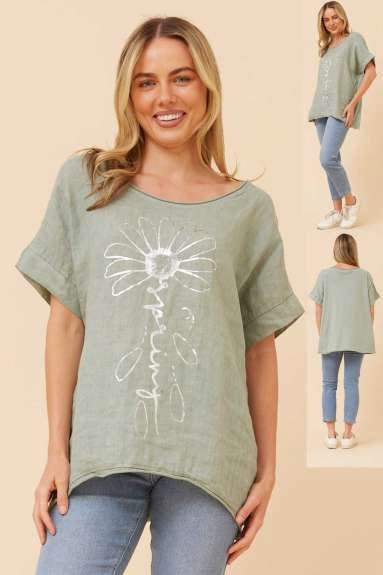Foil Spring Italian Linen T-Shirt