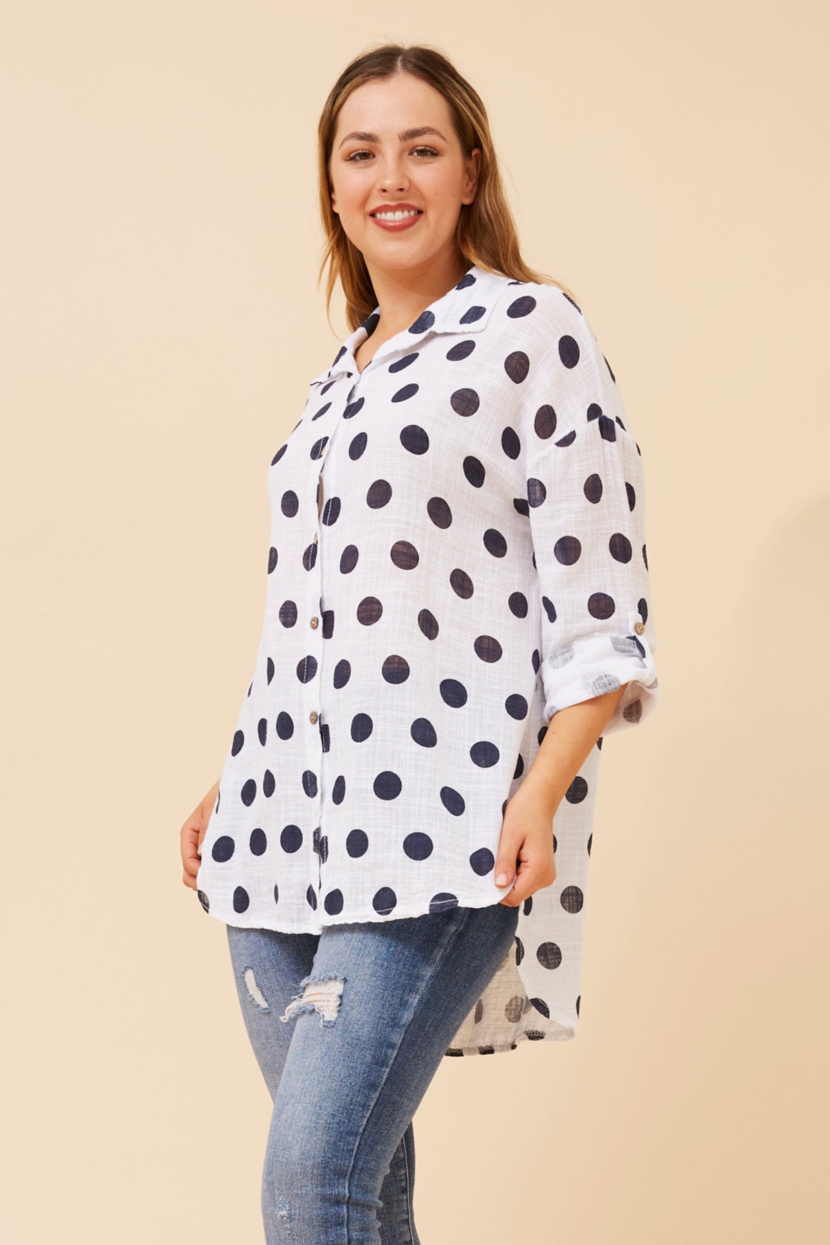 Polka Dot Cotton Shirt
