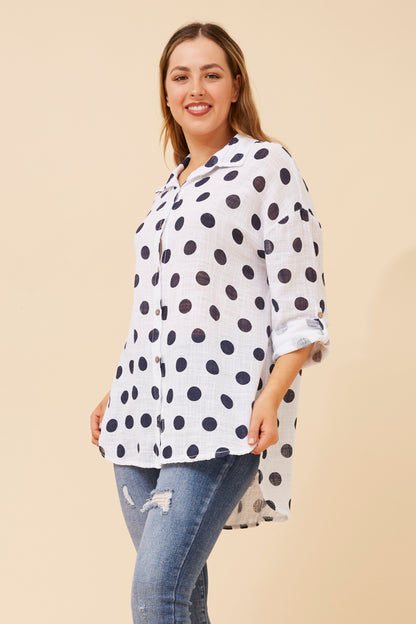 Polka Dot Cotton Shirt