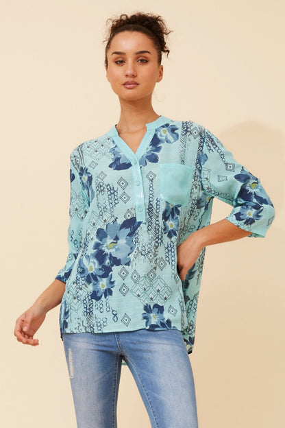 Floral Diamonds Sequins Italian Shirt