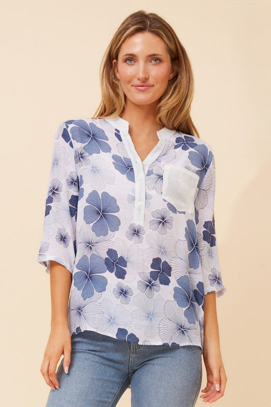 Periwinkle Sequins Italian Cotton Shirt
