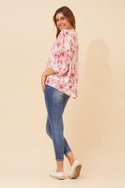 Cherry Blossoms Button Back Oversized Shirt