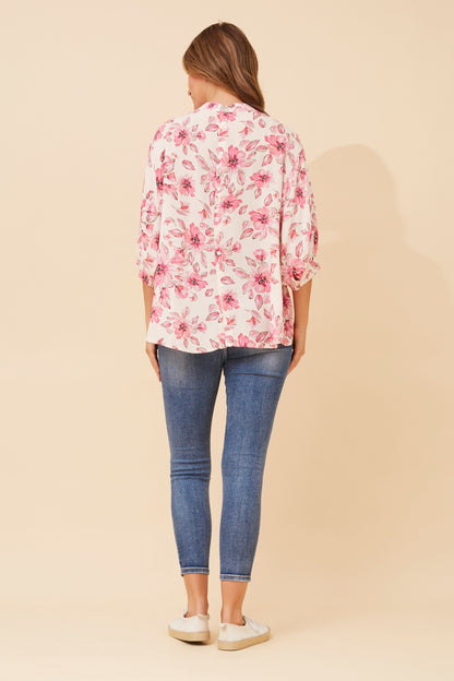 Cherry Blossoms Button Back Oversized Shirt