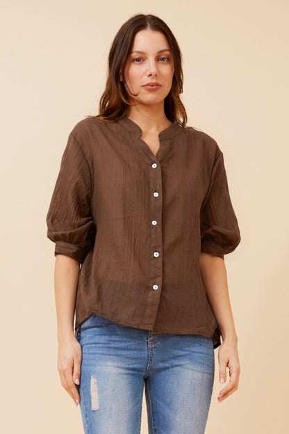 Classic Button Back Oversized Shirt