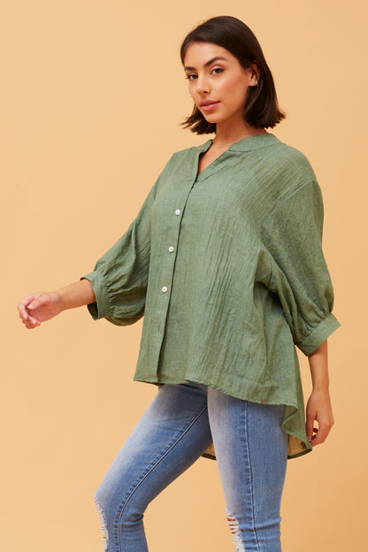 Classic Button Back Oversized Shirt