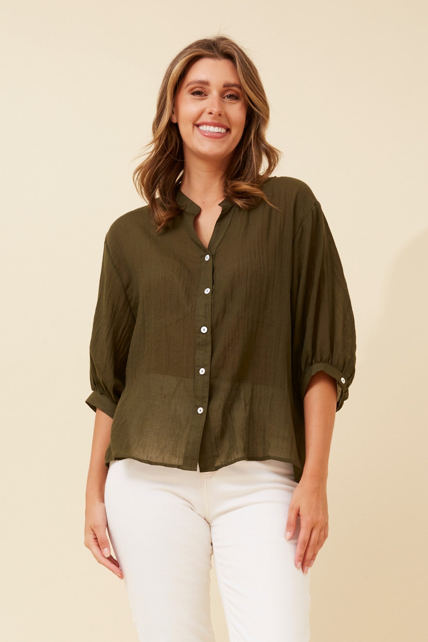 Classic Button Back Oversized Shirt