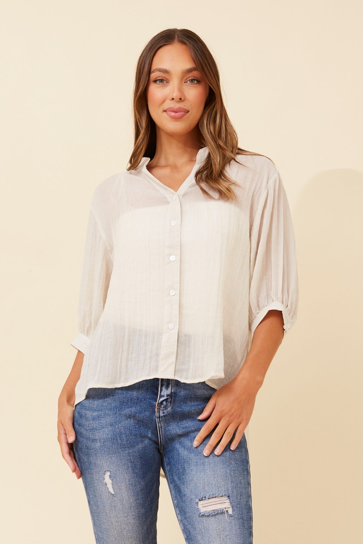Classic Button Back Oversized Shirt