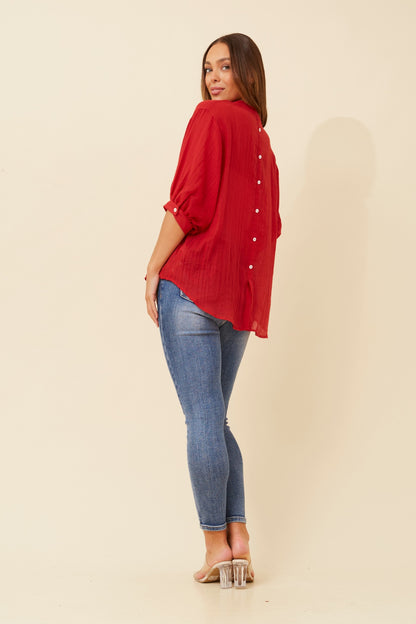 Classic Button Back Oversized Shirt
