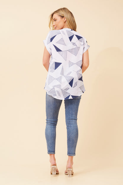Triangles Button Down Blouse