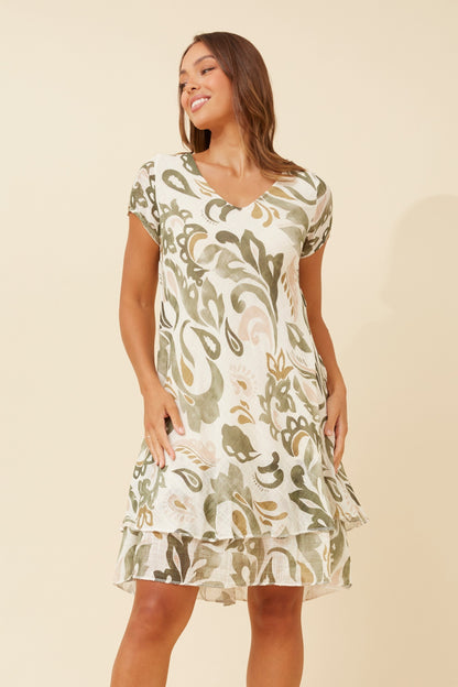 Waves Layered Short Italian Dress