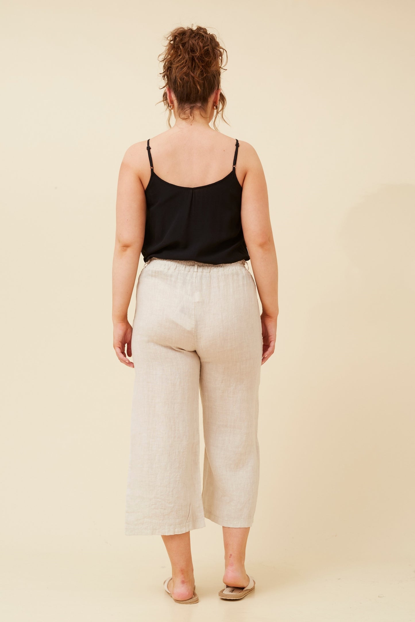Wide 7/8 Linen Italian Pants