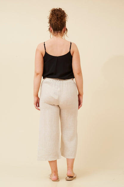 Wide 7/8 Linen Italian Pants