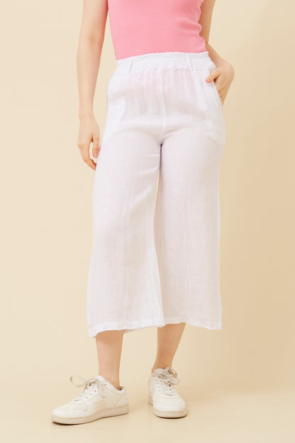 Wide 7/8 Linen Italian Pants