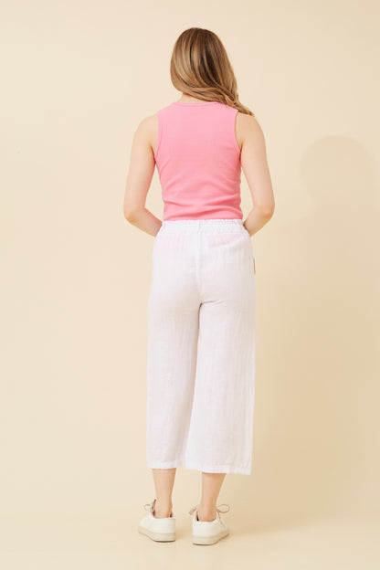 Wide 7/8 Linen Italian Pants
