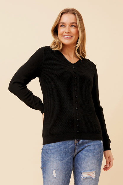 Wavy Rib Knit Jumper