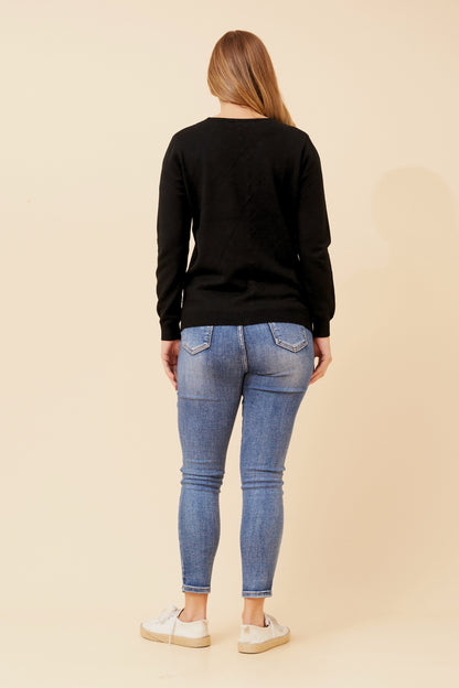 Wavy Rib Knit Jumper