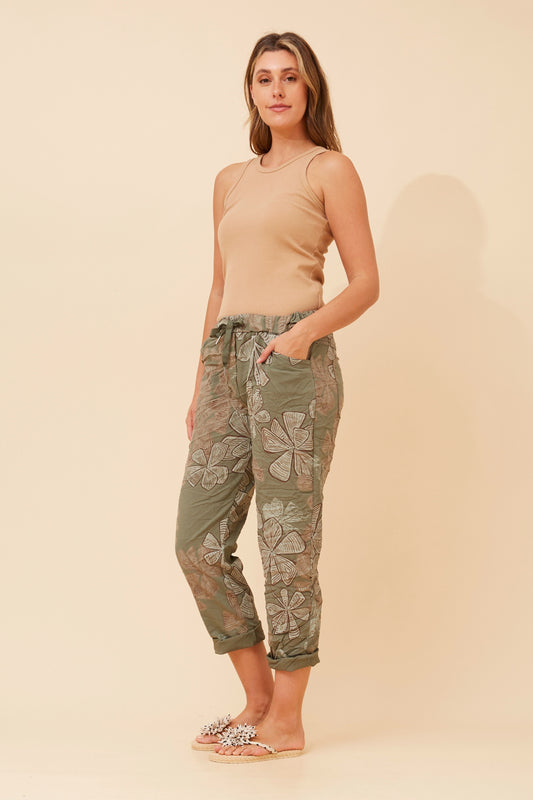 Fossilised Bloom Italian 7/8 Pants