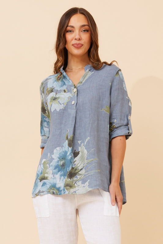 Floral 2 Button Italian Top - NEW!