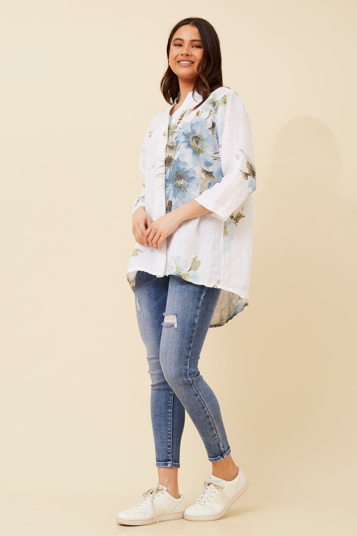 Floral 2 Button Italian Top